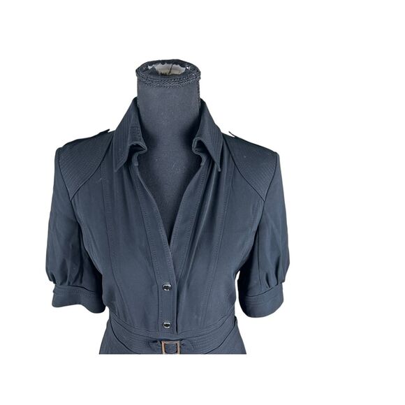 Karen Millen woman’s 8 black sleek fix and flare shirt sleeves classic dress - Picture 3 of 9